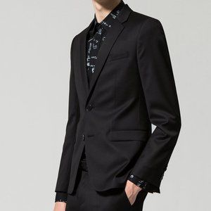 Hugo Boss Men's 'Astian' Extra Slim Fit Black 100% Wool Sport Coat Blazer 40L